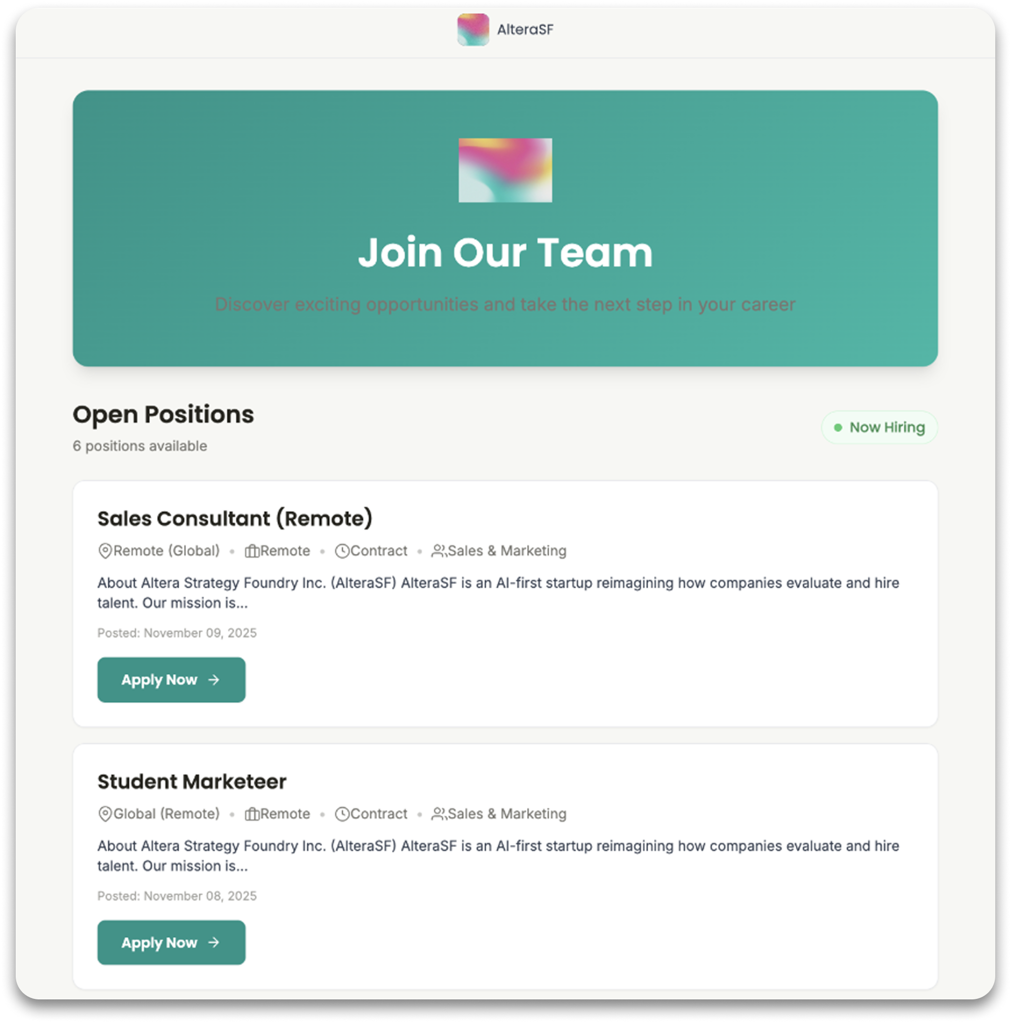 AlteraSF Job Platform